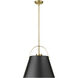 Z-Studio 1 Light 18 inch Matte Black and Heritage Brass Pendant Ceiling Light