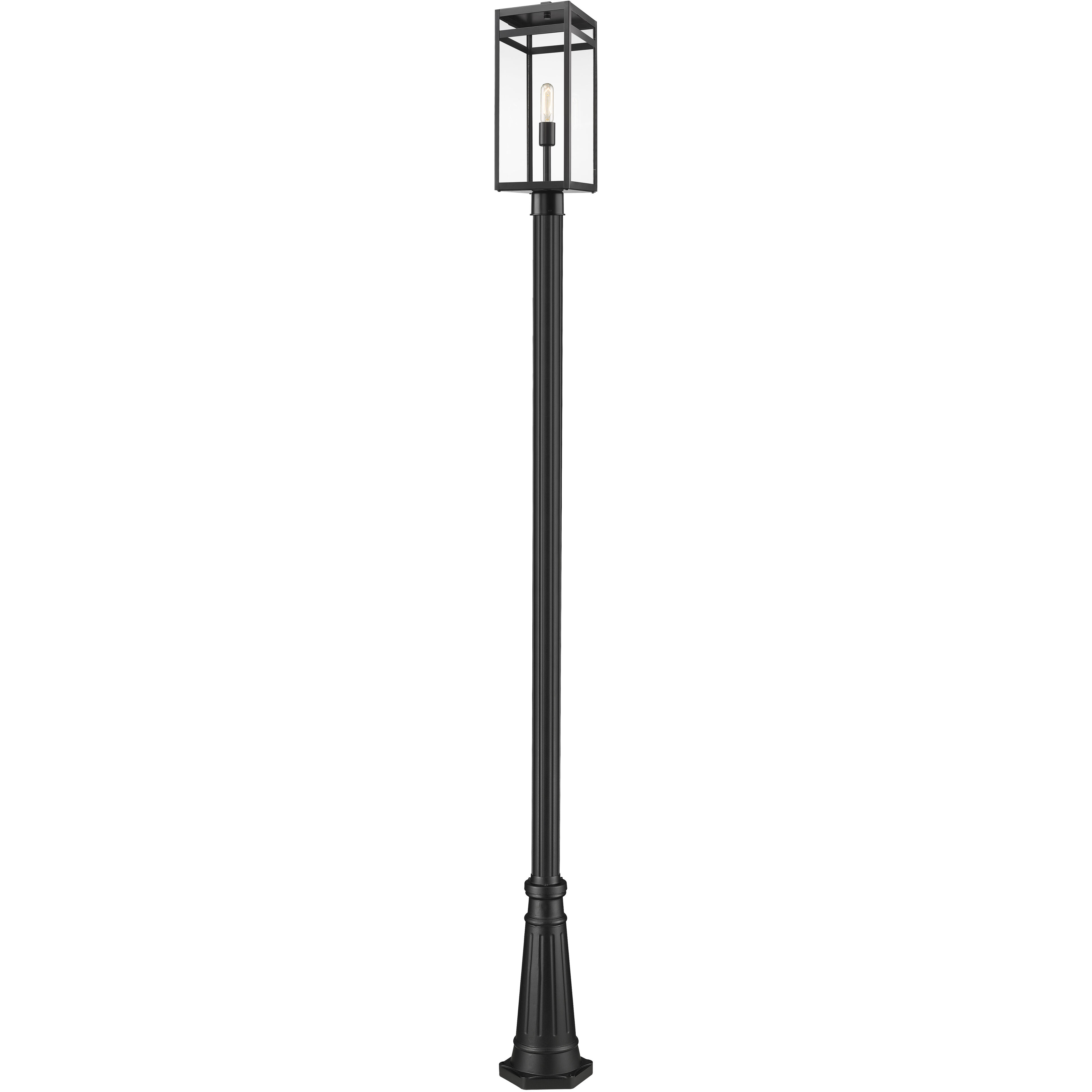 Nuri 1 Light 115.5 inch Black Outdoor Post Mounted Fixture