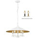 Rialto 5 Light 22 inch Matte White Pendant Ceiling Light in Matte White Outer,  Signature Rubbed Brass Inner