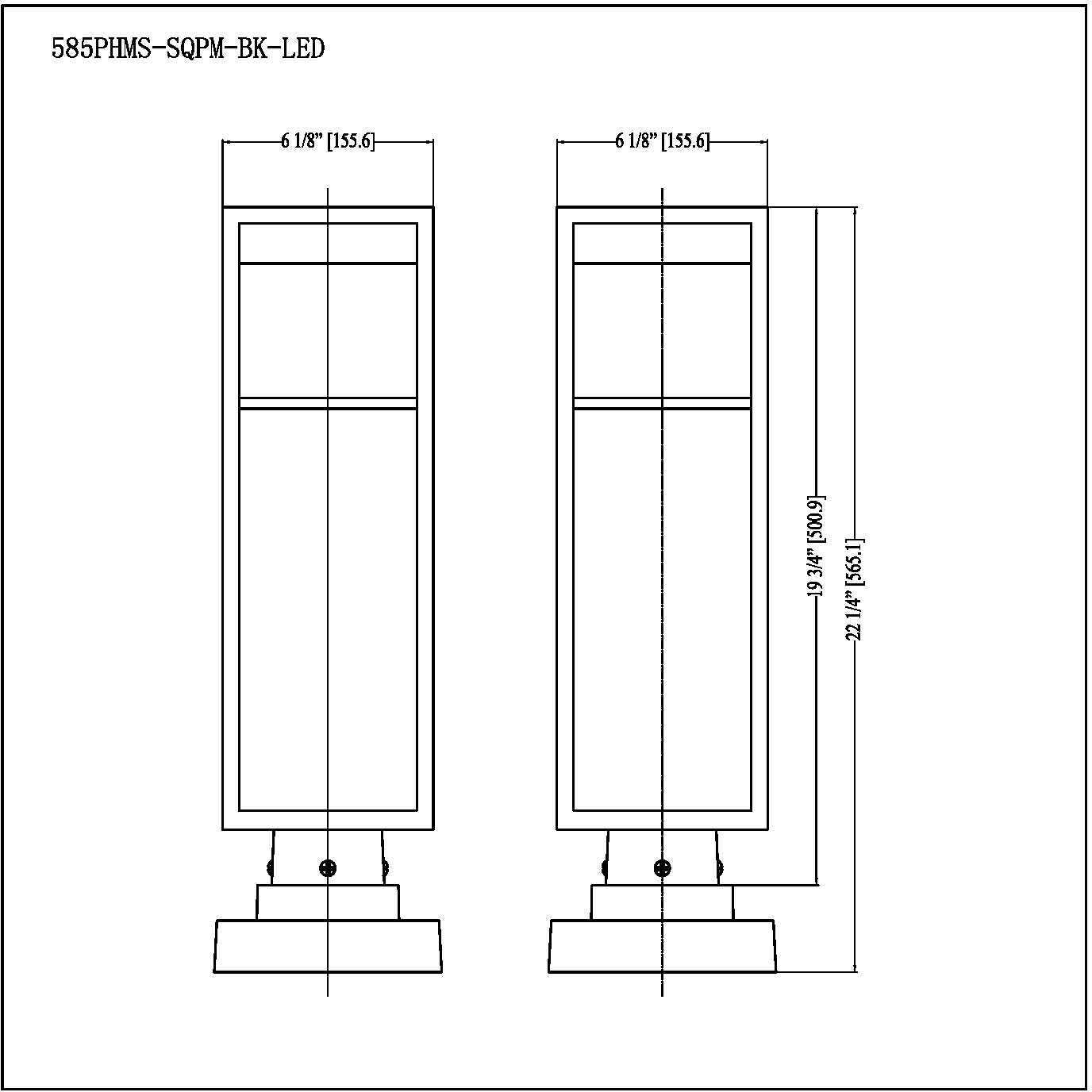 Barwick LED 22.25 inch Black Outdoor Pier Mounted Fixture