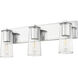 Titus 3 Light 24 inch Chrome Bath Vanity Light Wall Light