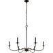 Arrington 6 Light 42 inch Matte Black Chandelier Ceiling Light