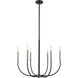 Haylie 6 Light 26 inch Matte Black and Brushed Nickel Chandelier Ceiling Light