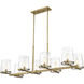 Callista 8 Light 56 inch Rubbed Brass Linear Chandelier Ceiling Light