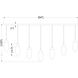Arden 7 Light 54 inch Brushed Nickel Linear Chandelier Ceiling Light
