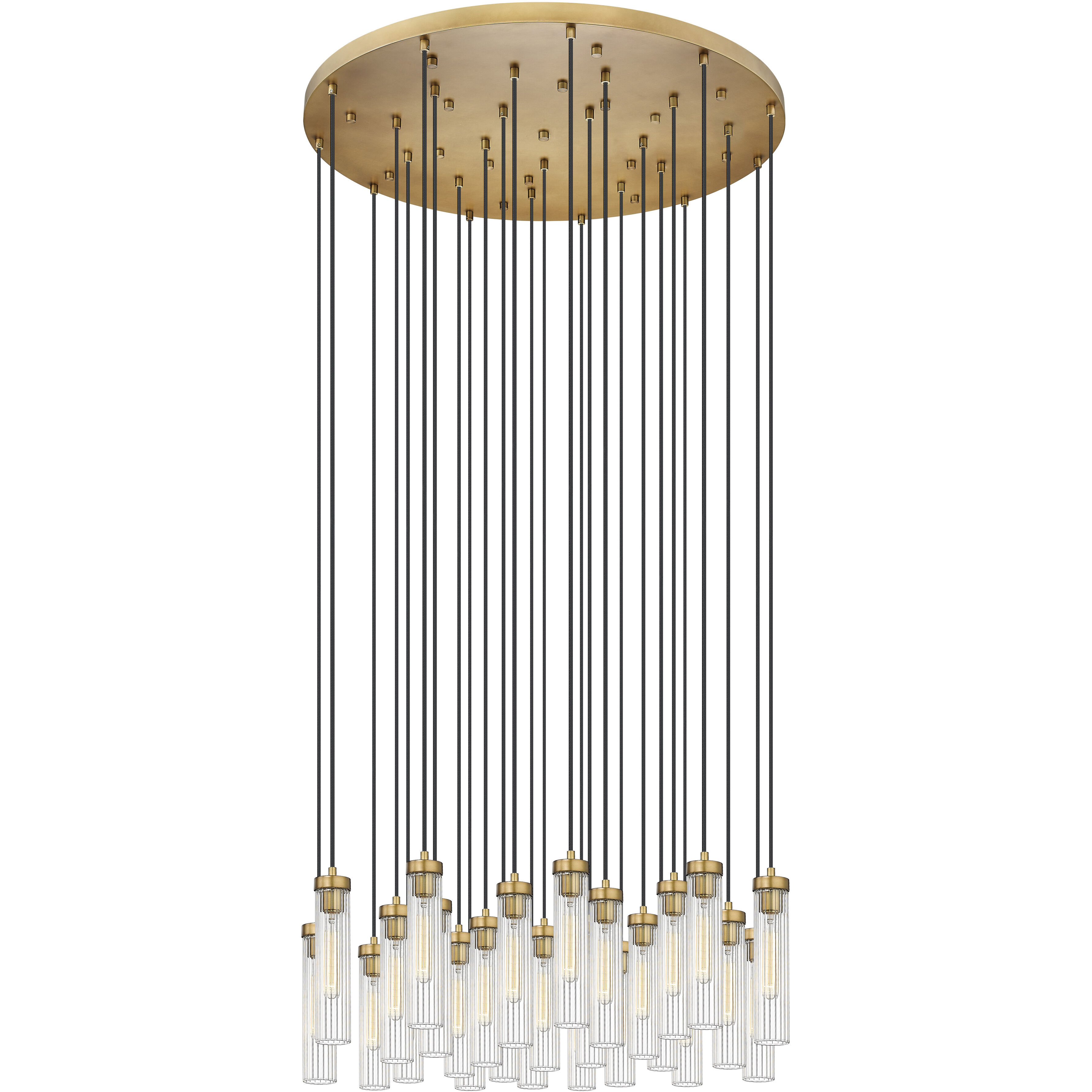 Beau 27 Light 36 inch Rubbed Brass Chandelier Ceiling Light