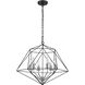 Geo 6 Light 22.25 inch Matte Black and Chrome Chandelier Ceiling Light