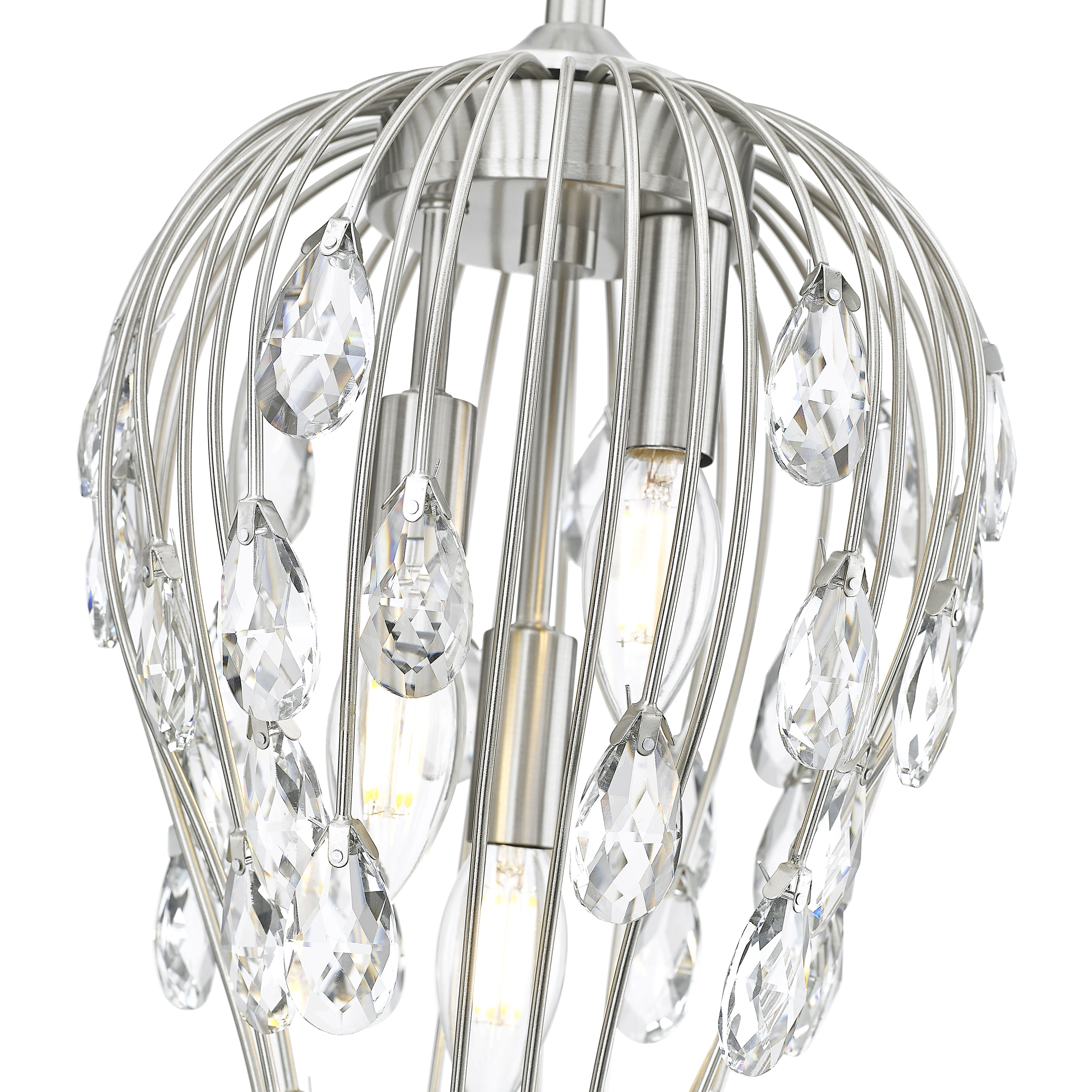 Gabriella 3 Light 9 inch Brushed Nickel Pendant Ceiling Light