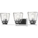 Jackson 3 Light 23.5 inch Chrome and Matte Black Vanity Wall Light