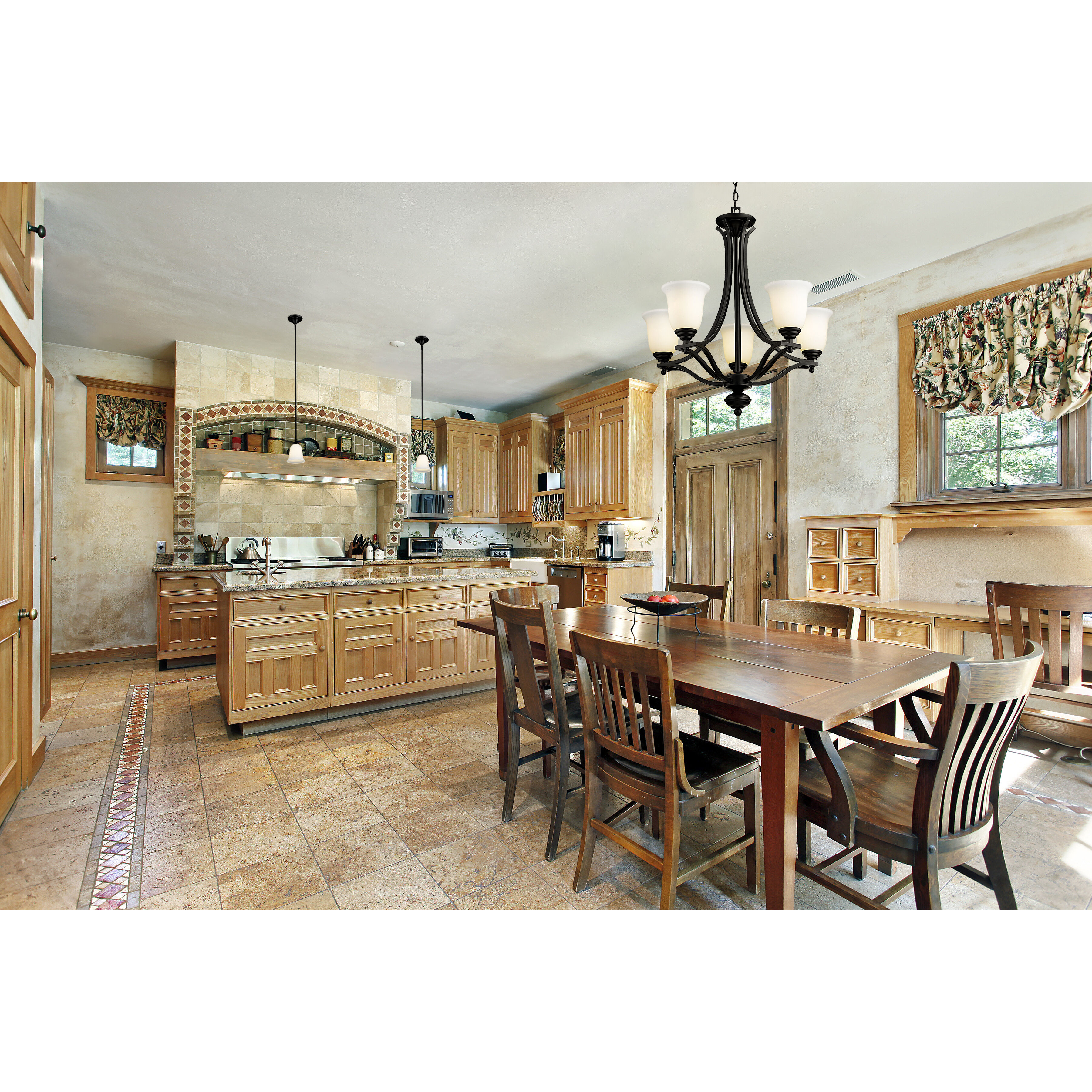 Lagoon 5 Light 26.5 inch Matte Black Chandelier Ceiling Light