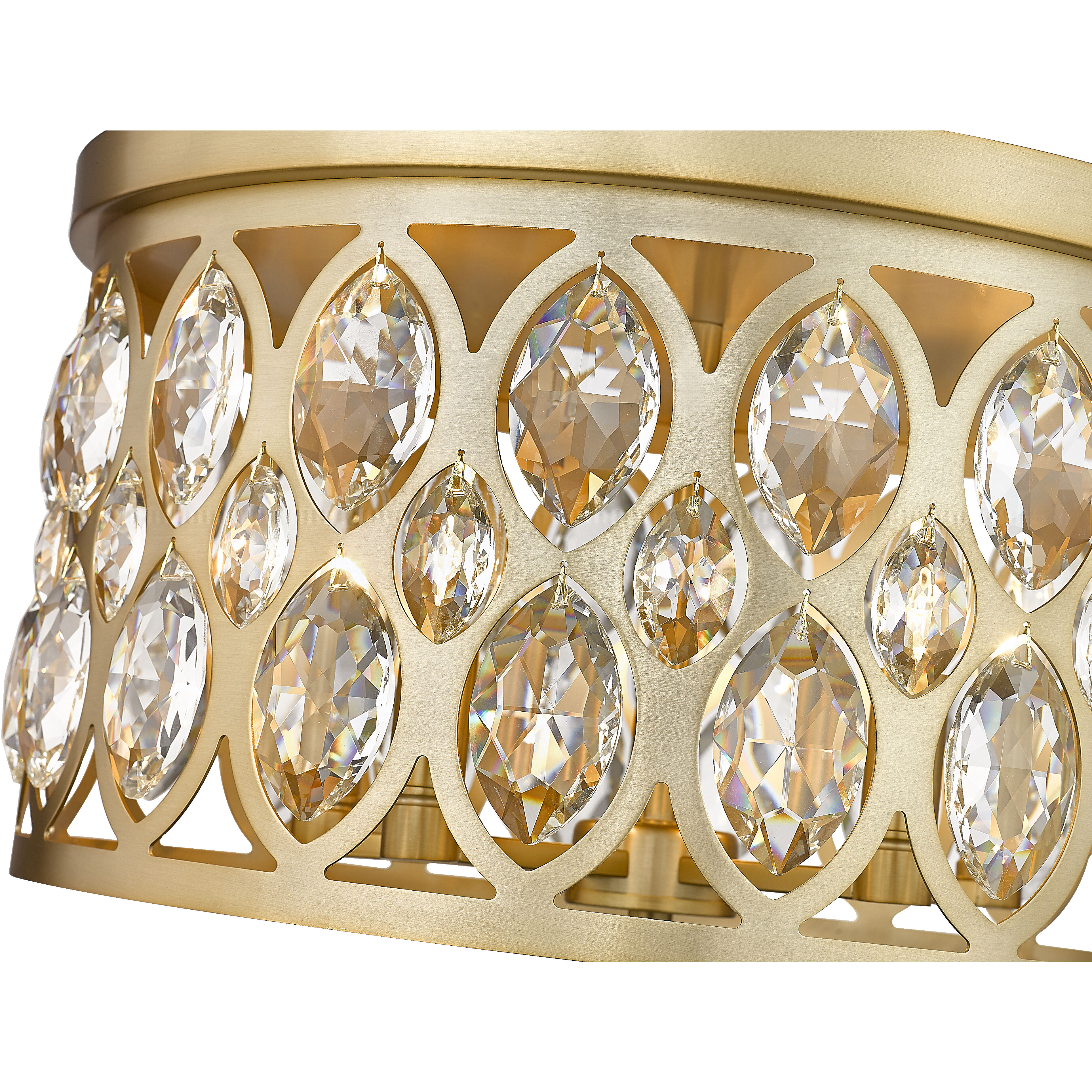 Dealey 5 Light 18 inch Heirloom Brass Flush Mount Ceiling Light