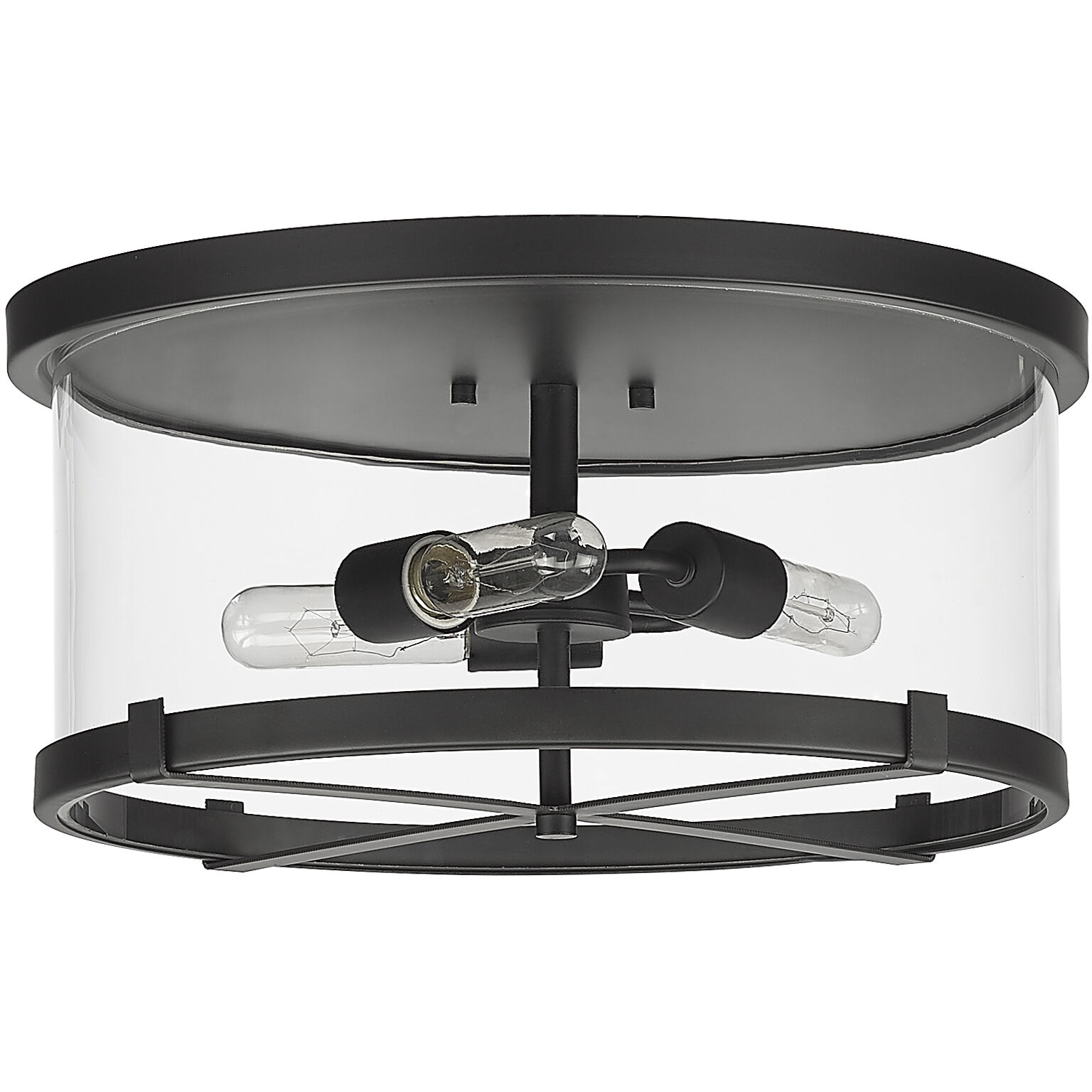 Callista 3 Light 16.5 inch Matte Black Flush Mount Ceiling Light
