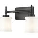 Cadoc 2 Light 15 inch Matte Black Bath Vanity Light Wall Light