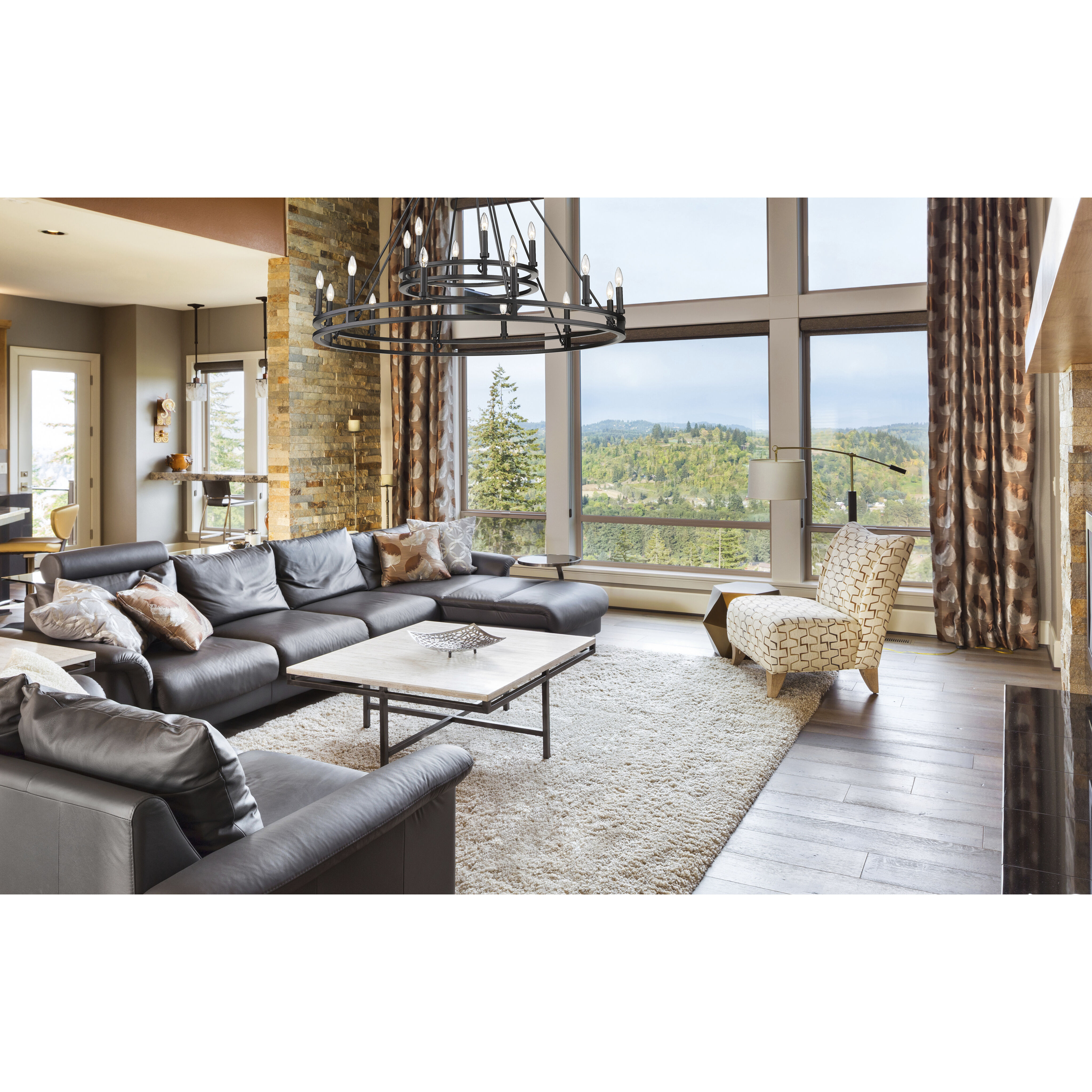 Dennison 18 Light 47.75 inch Matte Black Chandelier Ceiling Light