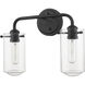 Delaney 2 Light 15 inch Matte Black Vanity Wall Light