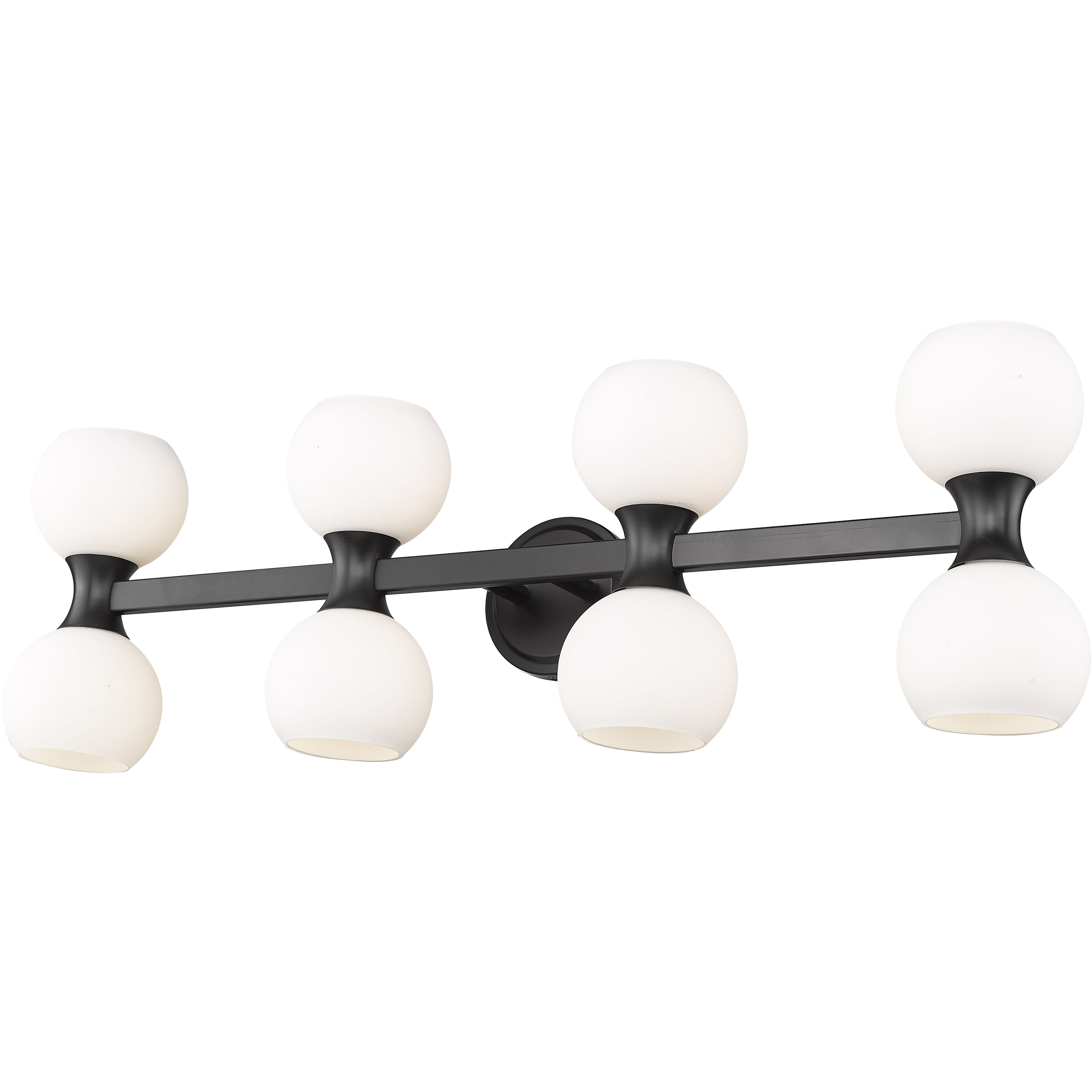 Artemis 8 Light 35 inch Matte Black Vanity Wall Light