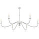 Toussant 6 Light 63 inch Brushed Nickel Chandelier Ceiling Light