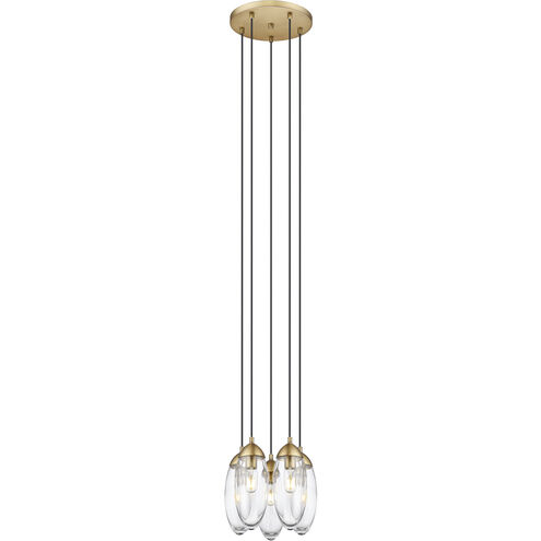 Arden 5 Light 12 inch Rubbed Brass Chandelier Ceiling Light