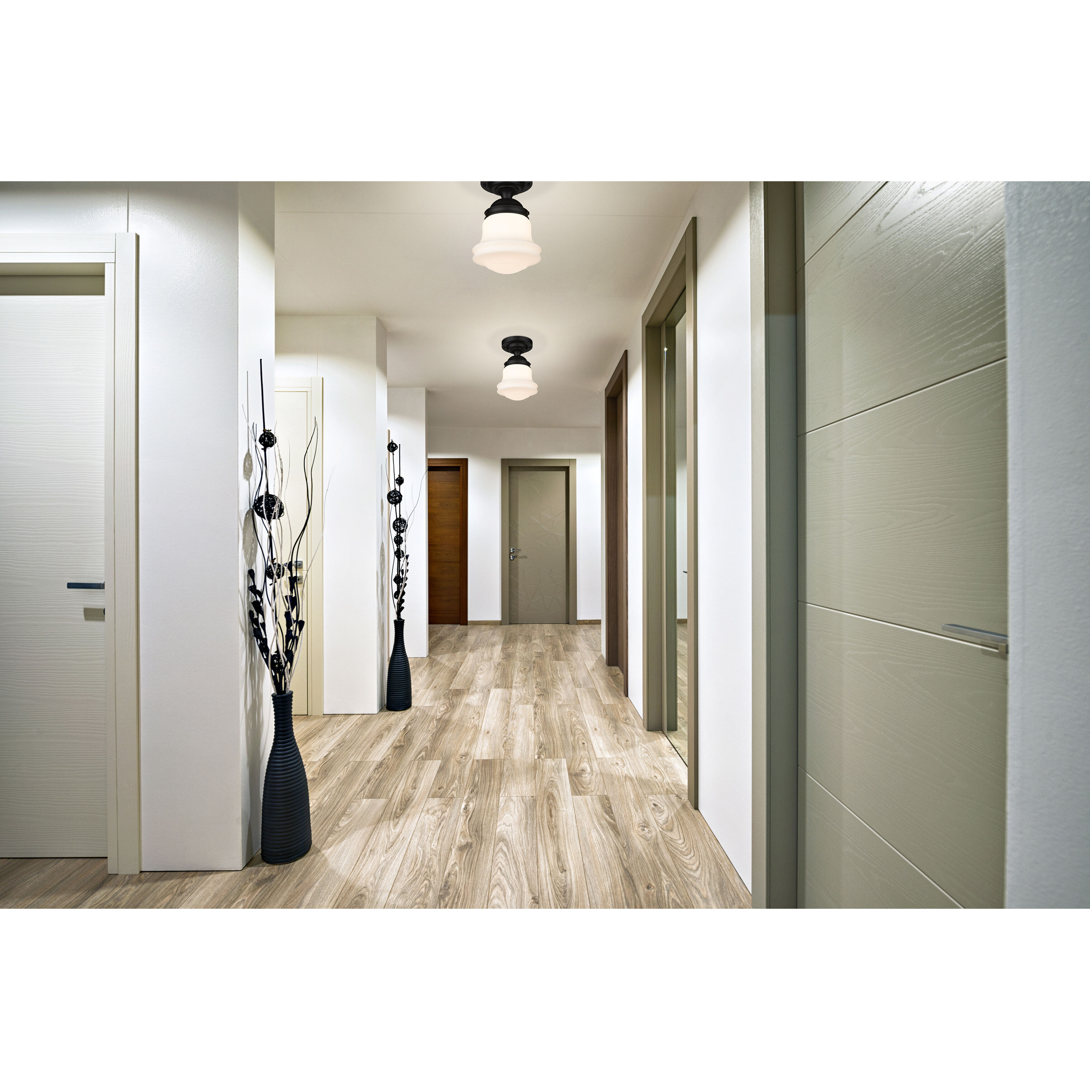 Vaughn 1 Light 10.5 inch Matte Black Flush Mount Ceiling Light