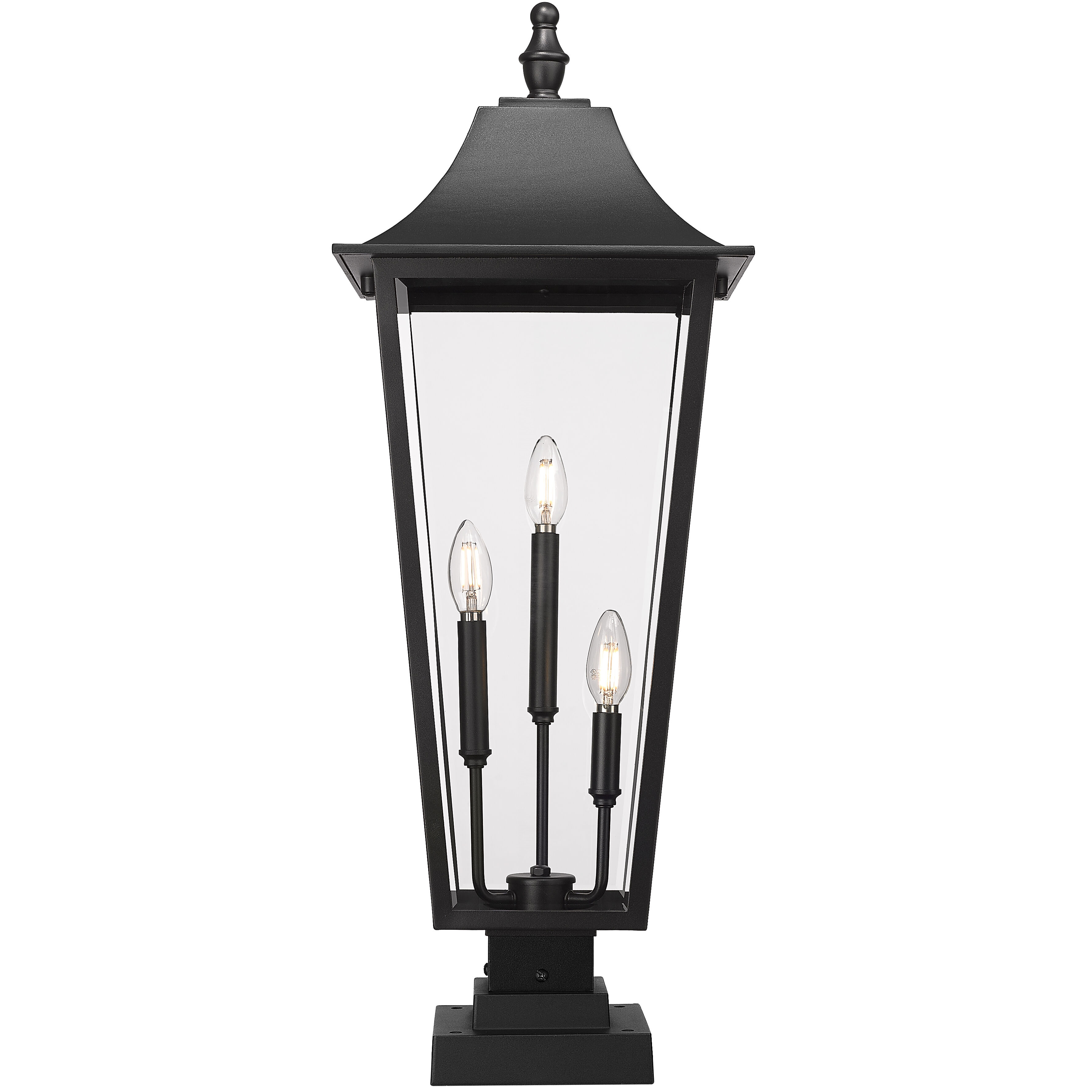 Gannon 3 Light 32.5 inch Black Outdoor Pier Mounted Fixture in G9