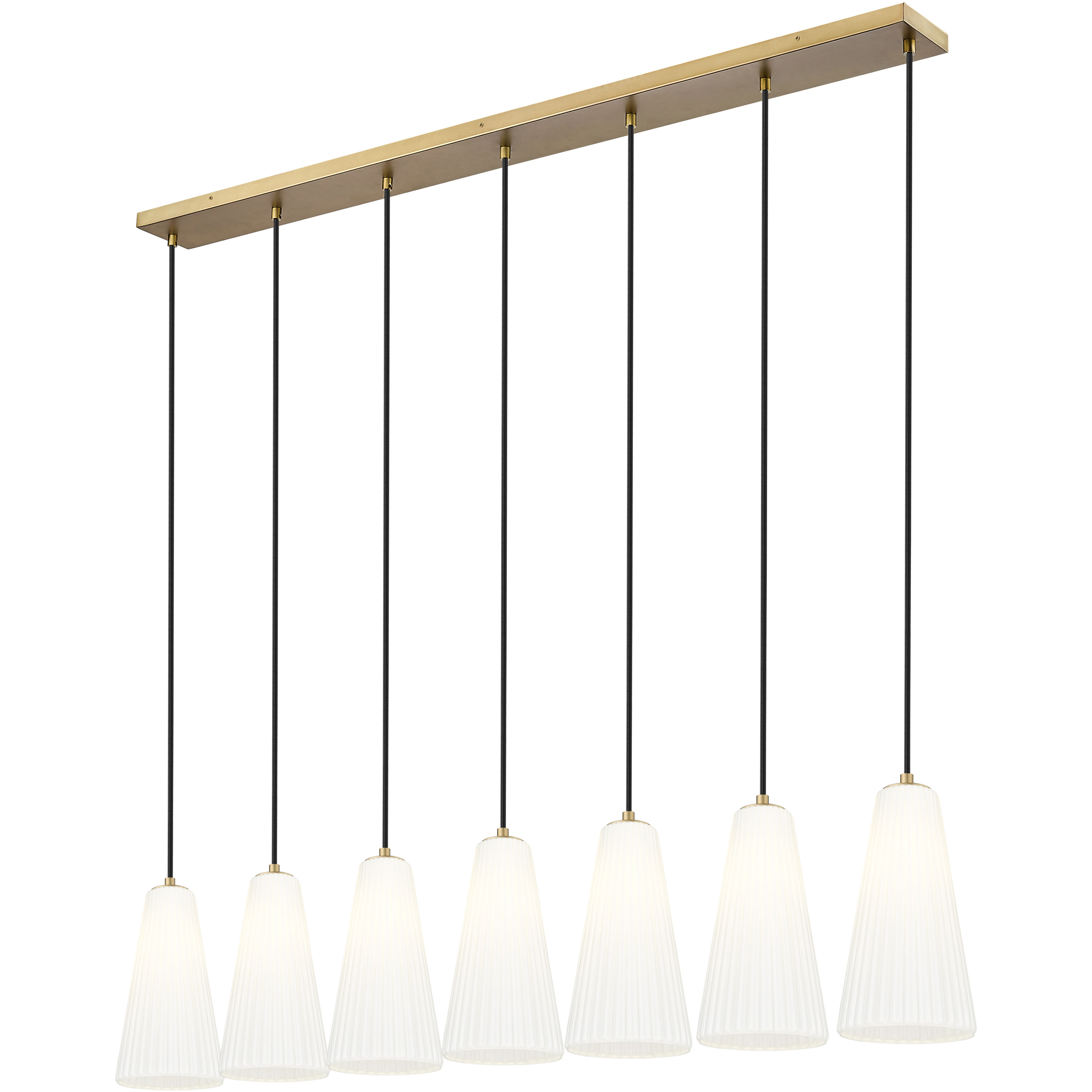 Farrell 7 Light 54 inch Modern Gold Linear Chandelier Ceiling Light