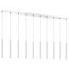 Forest LED 56.5 inch Chrome Linear Chandelier Ceiling Light in 10, 27, Matte White Steel