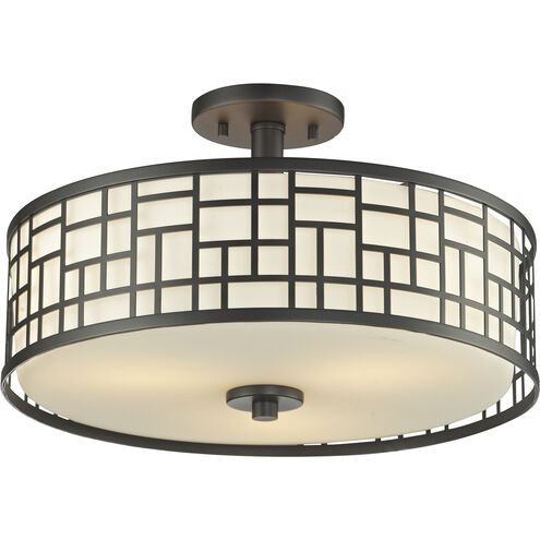 Elea 3 Light 16.25 inch Bronze Semi Flush Mount Ceiling Light