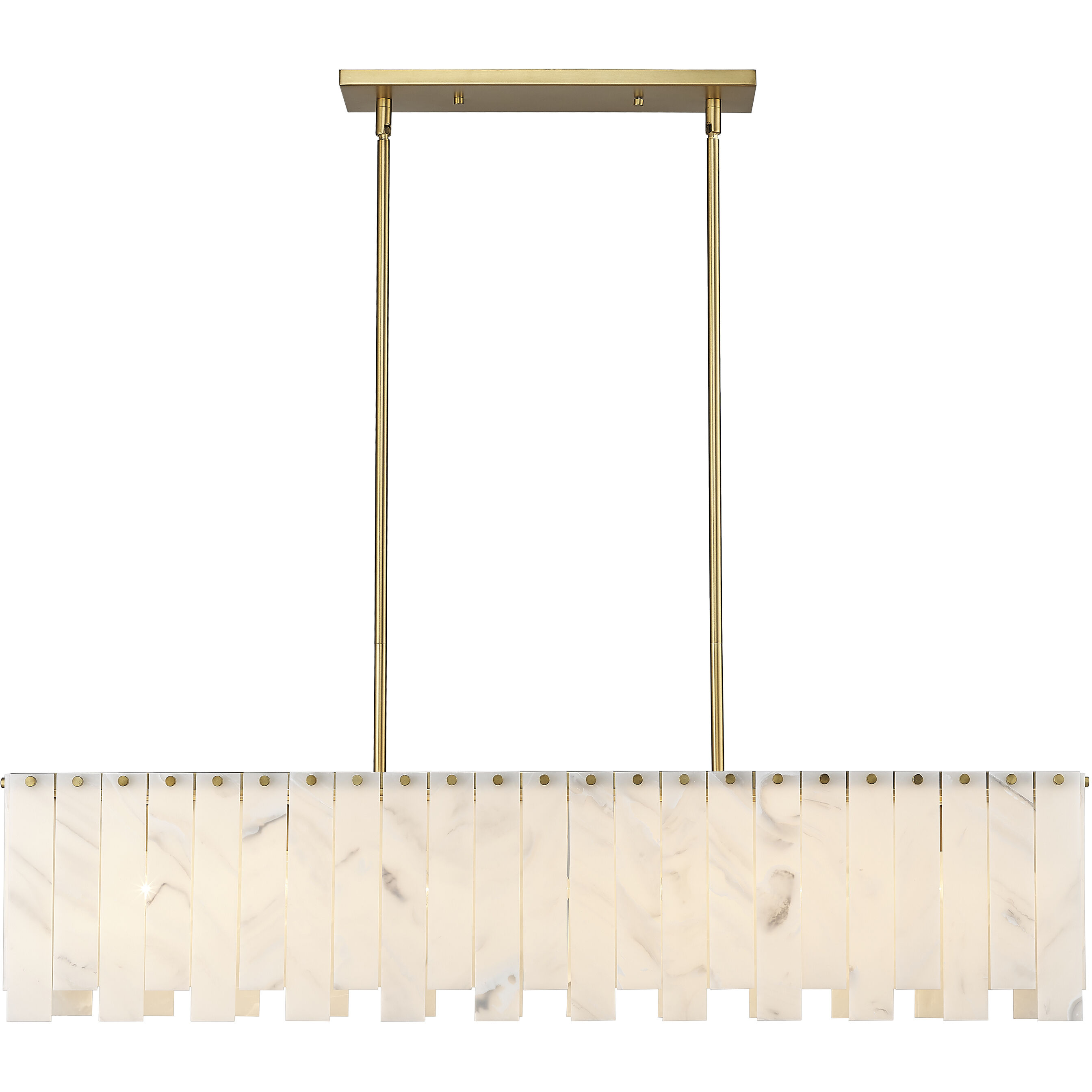 Viviana 7 Light 49 inch Rubbed Brass Linear Chandelier Ceiling Light