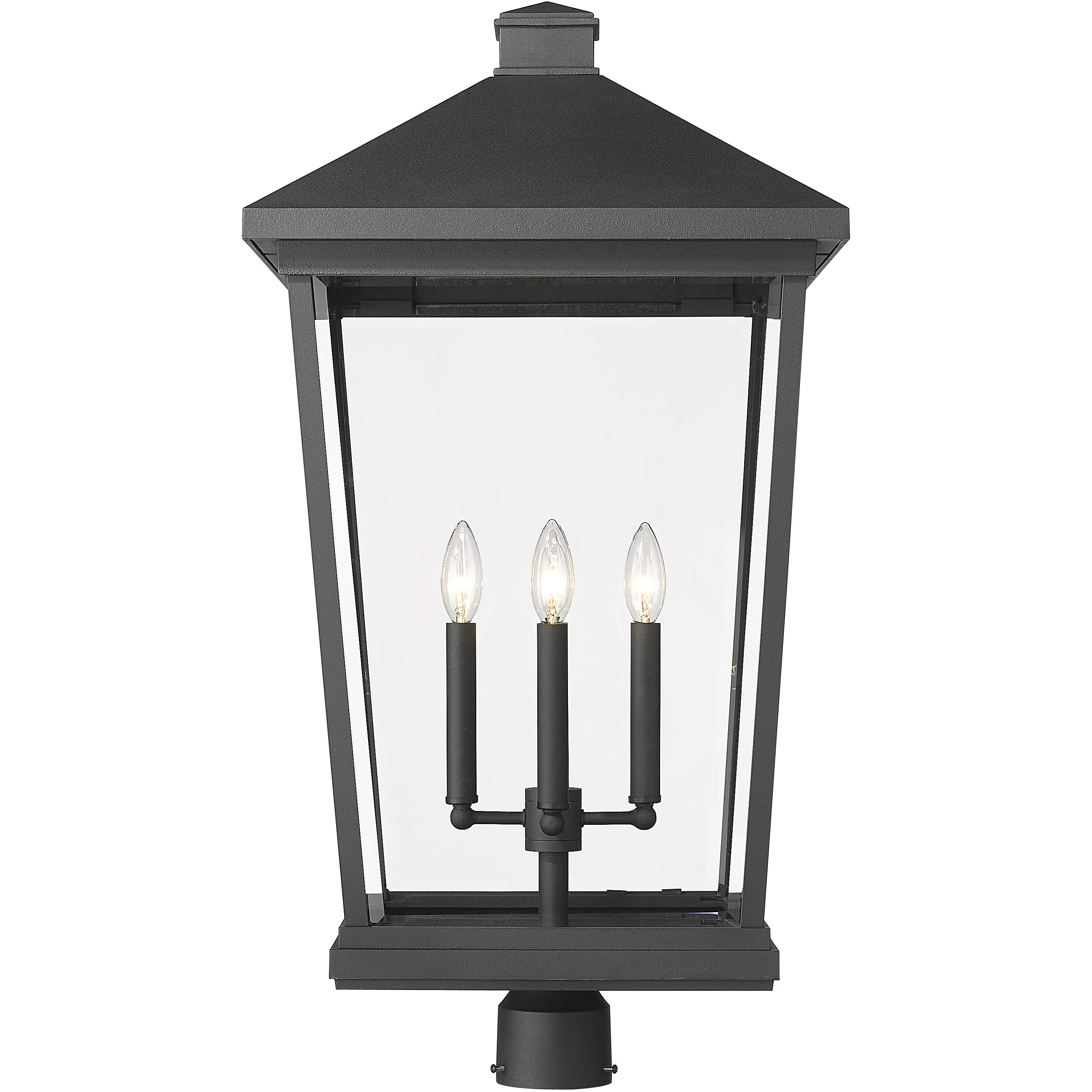 Beacon 4 Light 31 inch Black Outdoor Post Mount Fixture