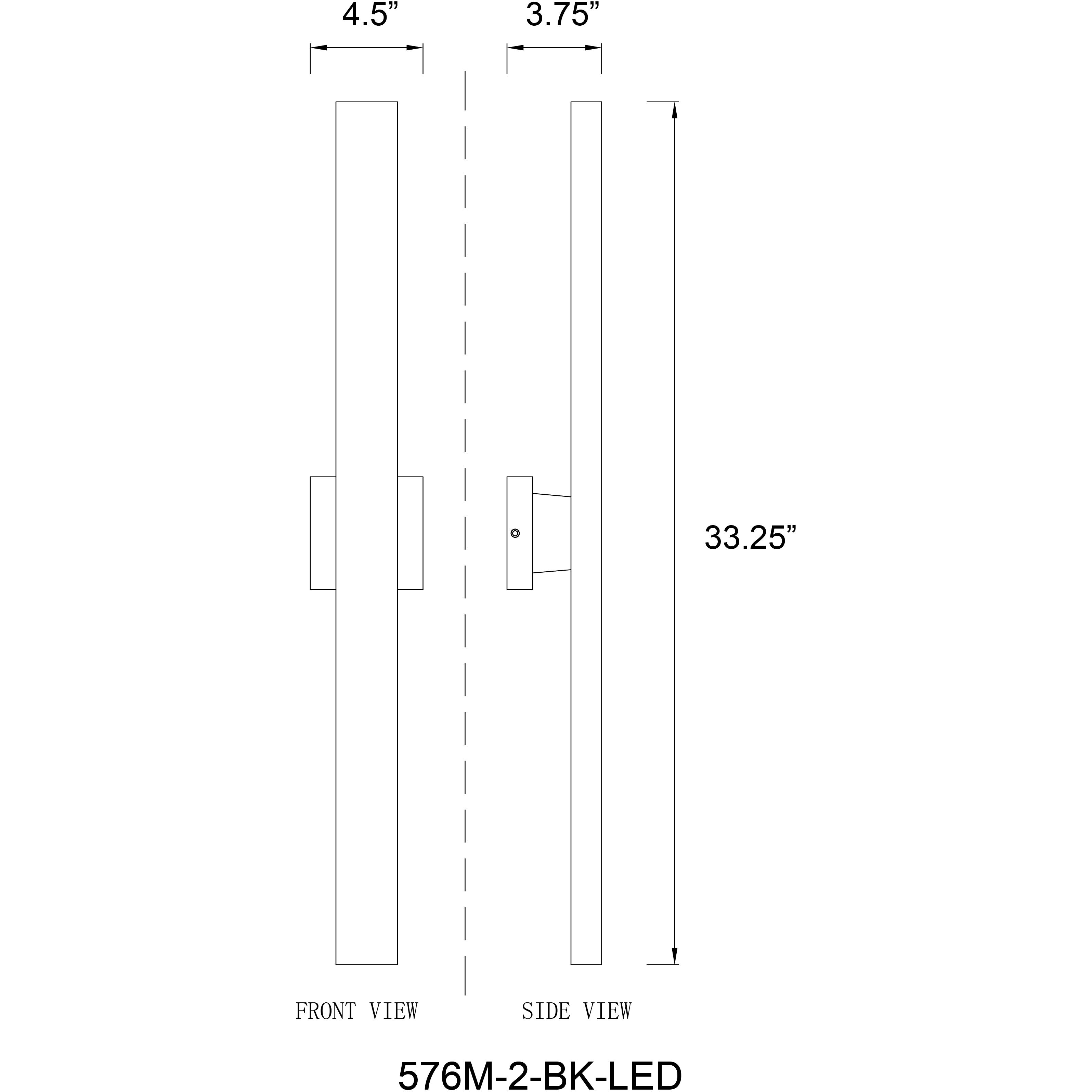 Edge LED 33.25 inch Black Outdoor Wall Light
