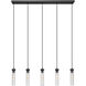 Beau 5 Light 42 inch Matte Black Linear Chandelier Ceiling Light