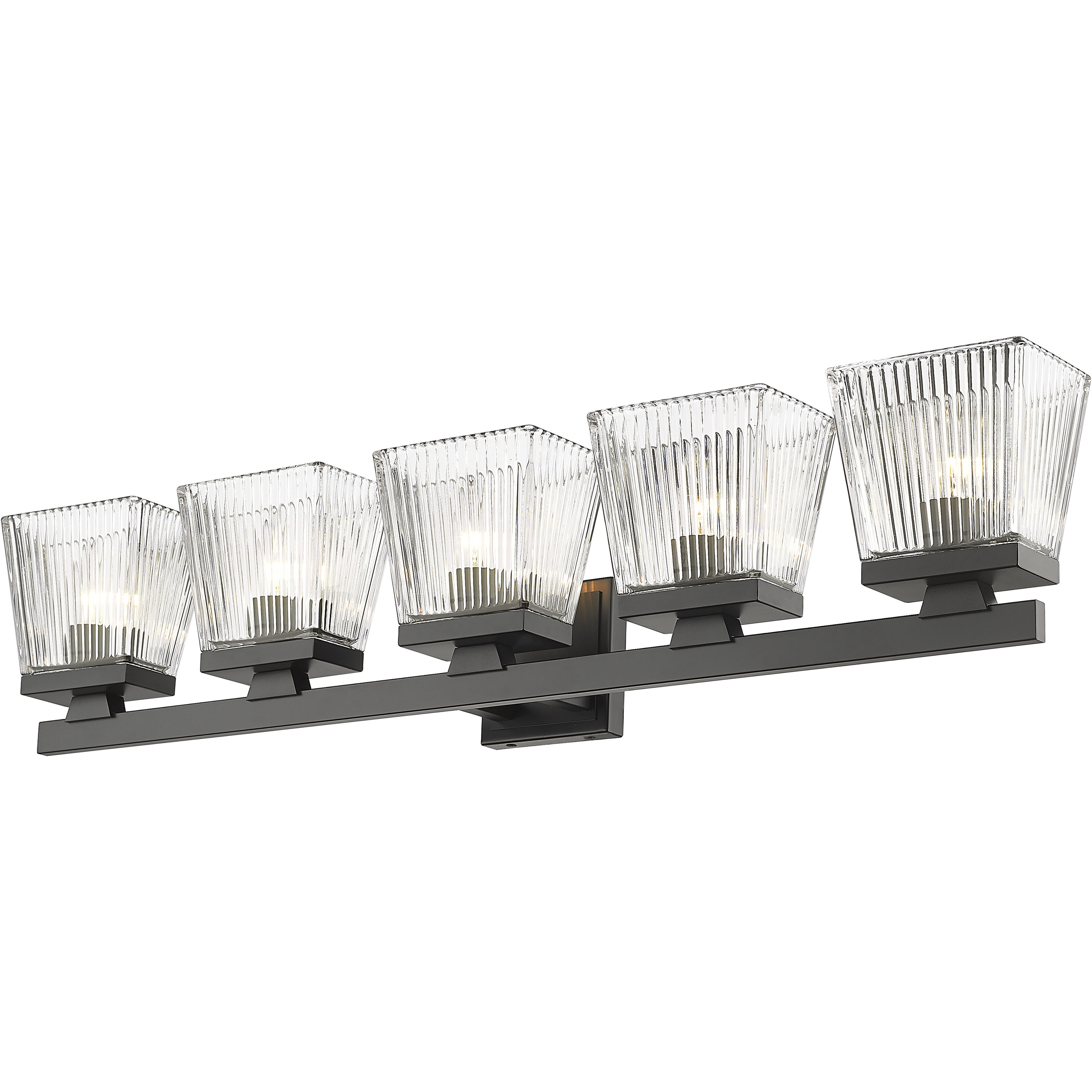 Astor 5 Light 36 inch Matte Black Vanity Wall Light