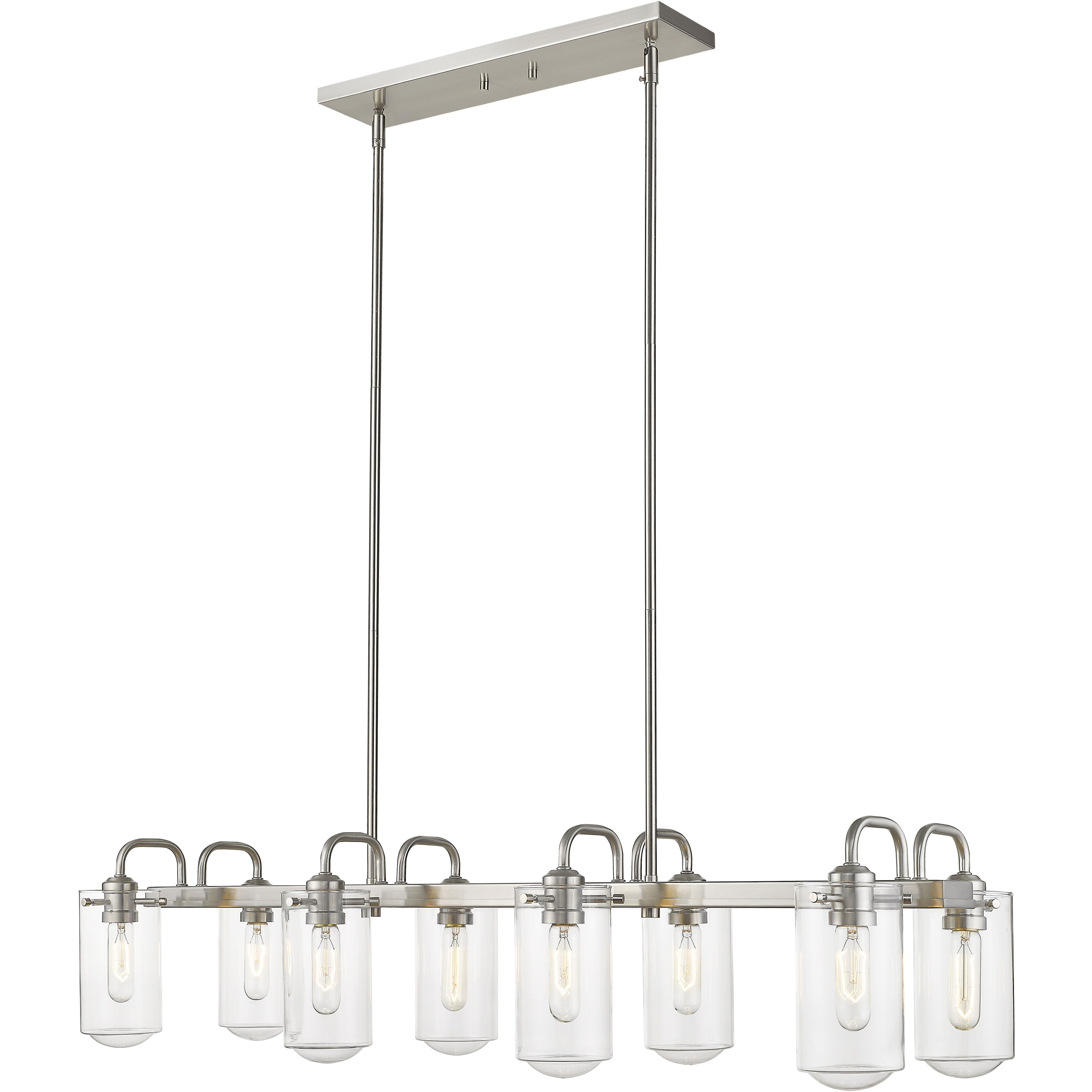Delaney 8 Light 44 inch Brushed Nickel Linear Chandelier Ceiling Light