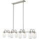 Delaney 8 Light 44 inch Brushed Nickel Linear Chandelier Ceiling Light
