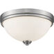 Ashton 2 Light 13 inch Brushed Nickel Flush Mount Ceiling Light in 3.9