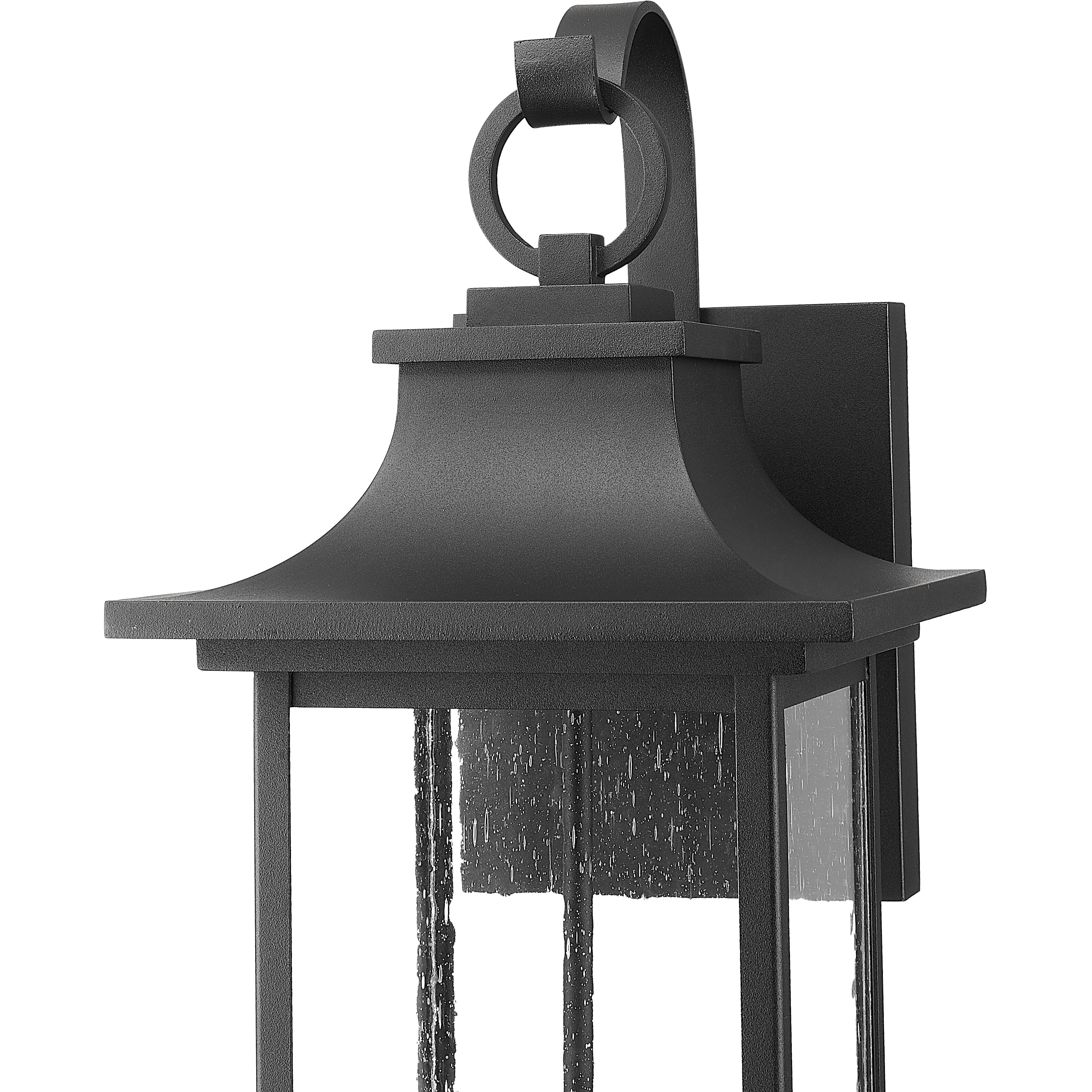 Tiberius 4 Light 24 inch Black Outdoor Wall Light in Clear Seedy Glass
