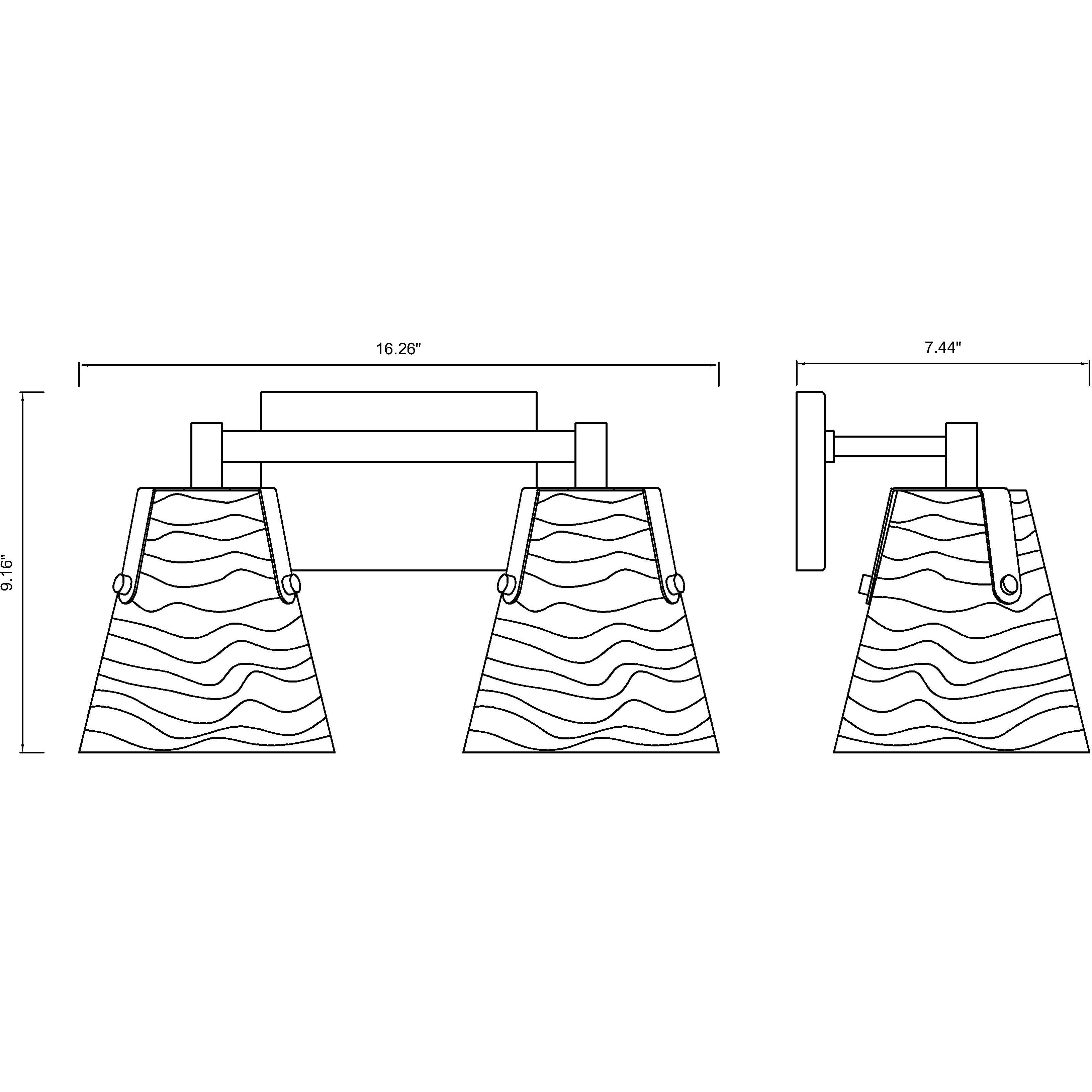 Analia 2 Light 16.5 inch Matte Black Vanity Wall Light