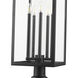 Nova 5 Light 37 inch Black Outdoor Pier Mounted Fixture in Clear Glass