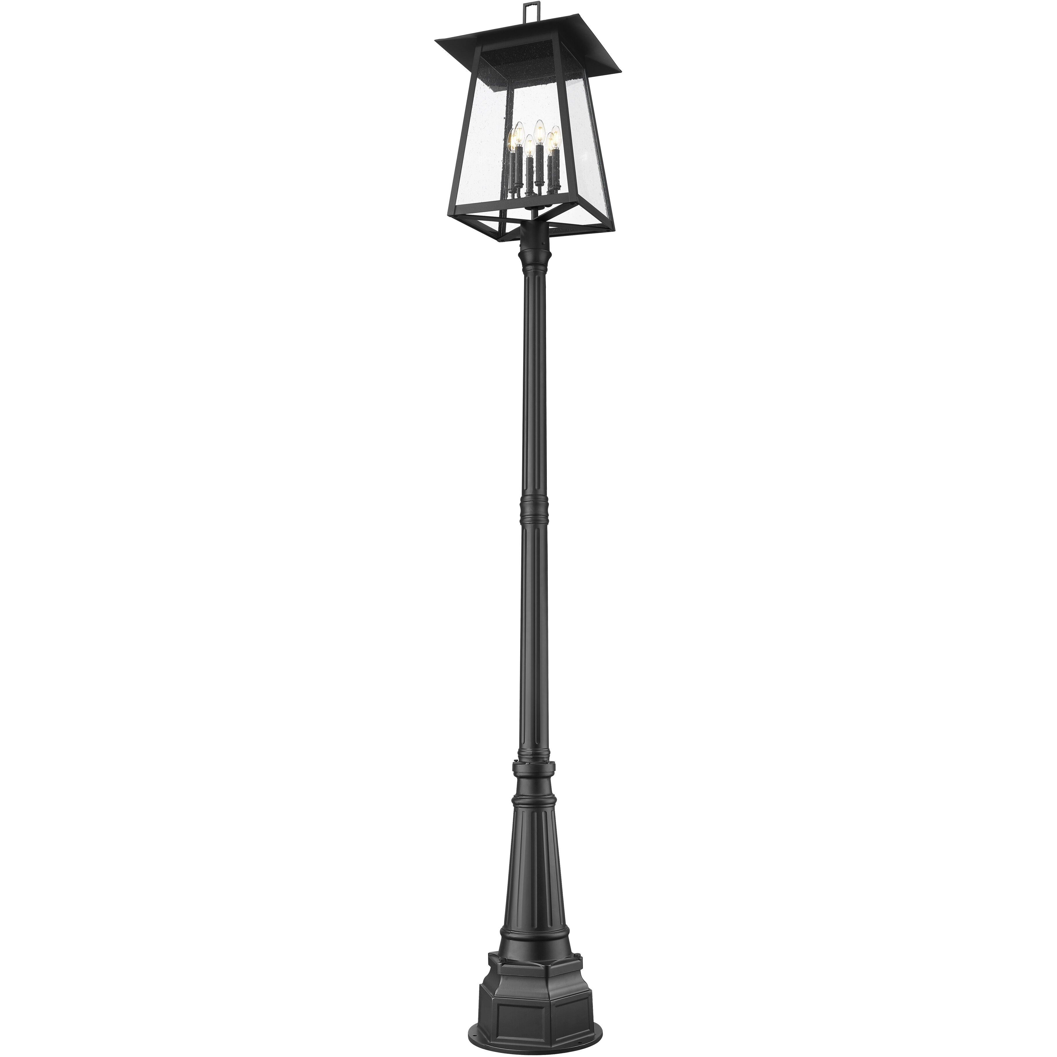 Rainer 6 Light 113.5 inch Black Outdoor Post Mounted Fixture in G9