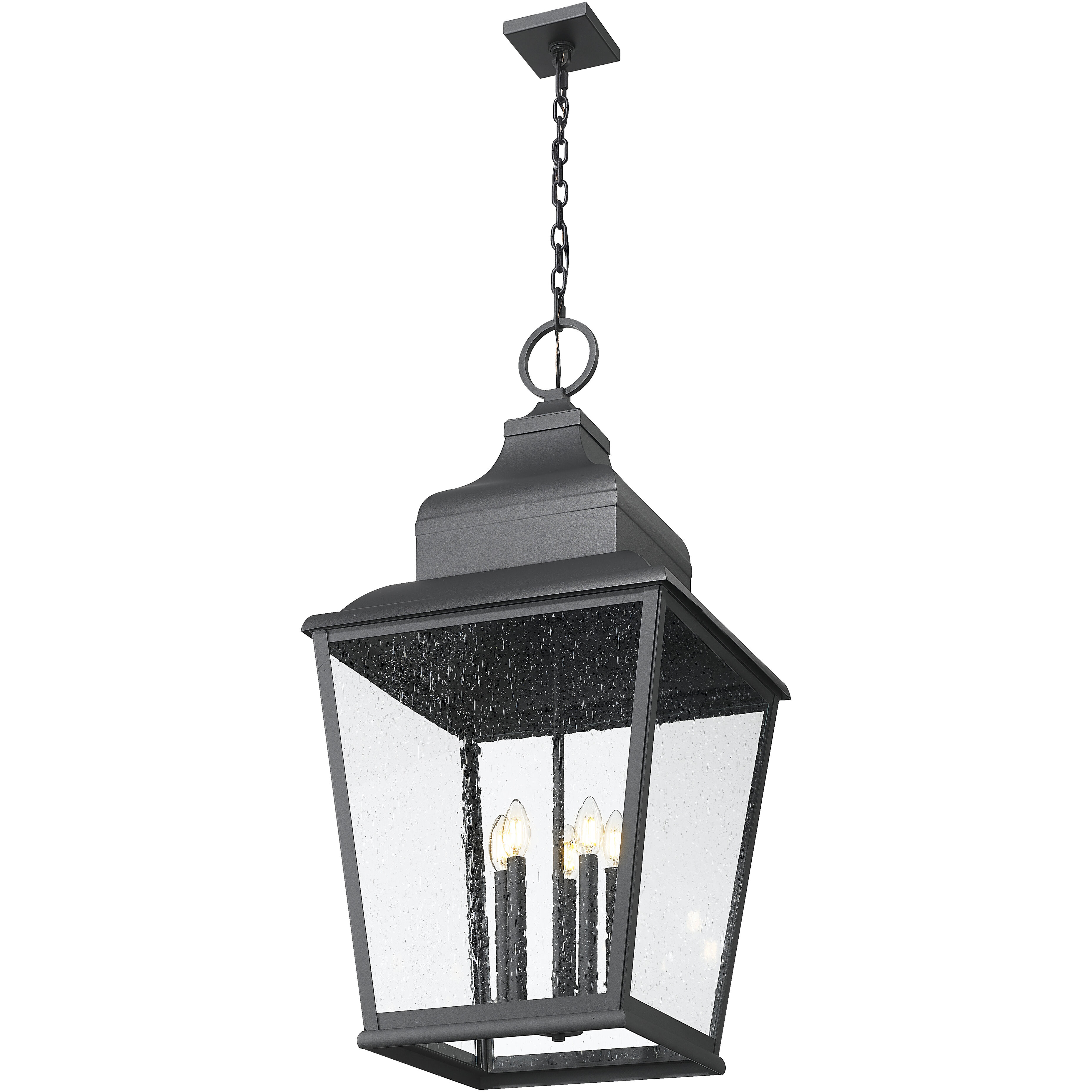 Raphael 5 Light 18 inch Sand Black Outdoor Chain Mount Ceiling Fixture in Soft Sand Black