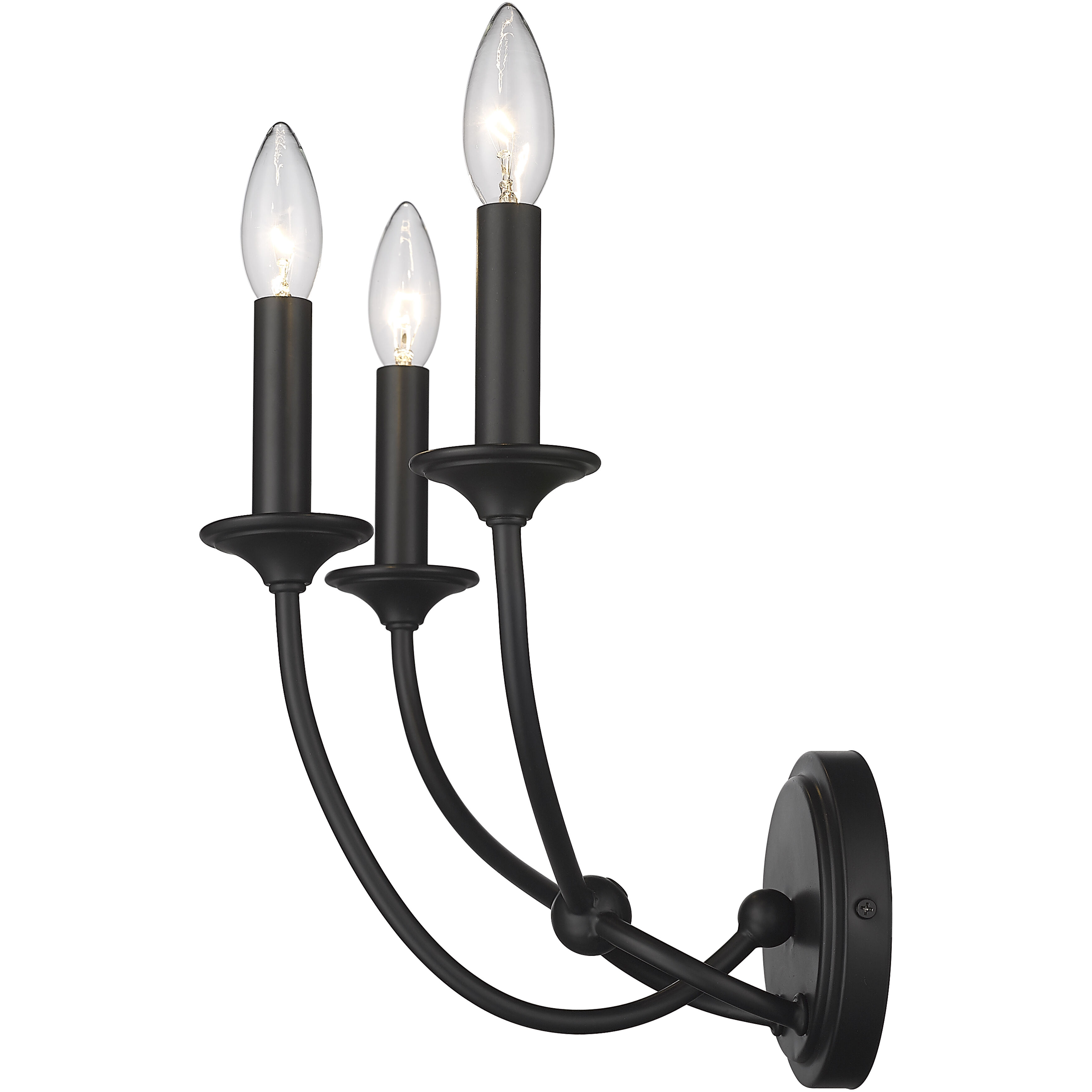 Arabella 3 Light 14 inch Matte Black Wall Sconce Wall Light