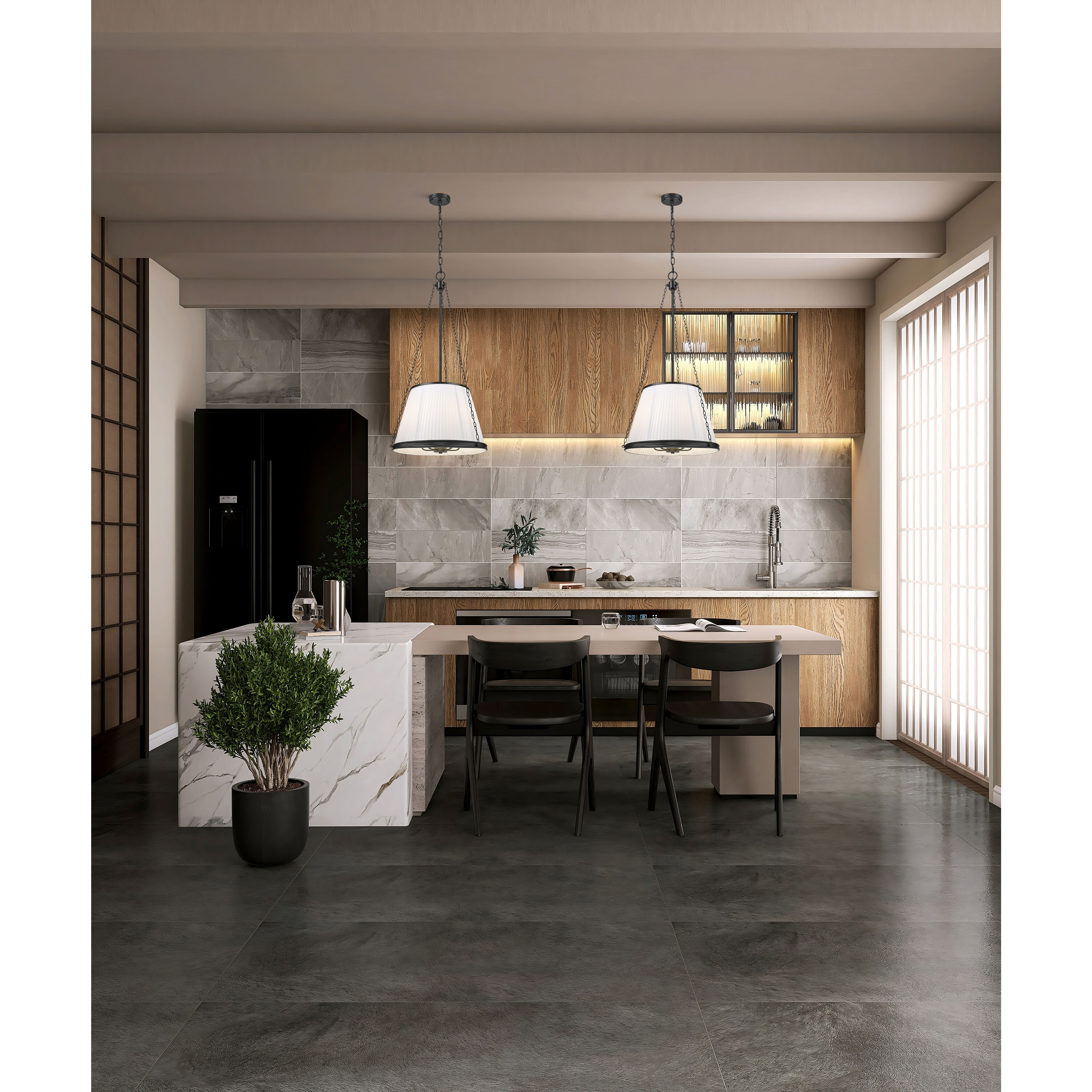 Madeline 5 Light 18 inch Matte Black Pendant Ceiling Light