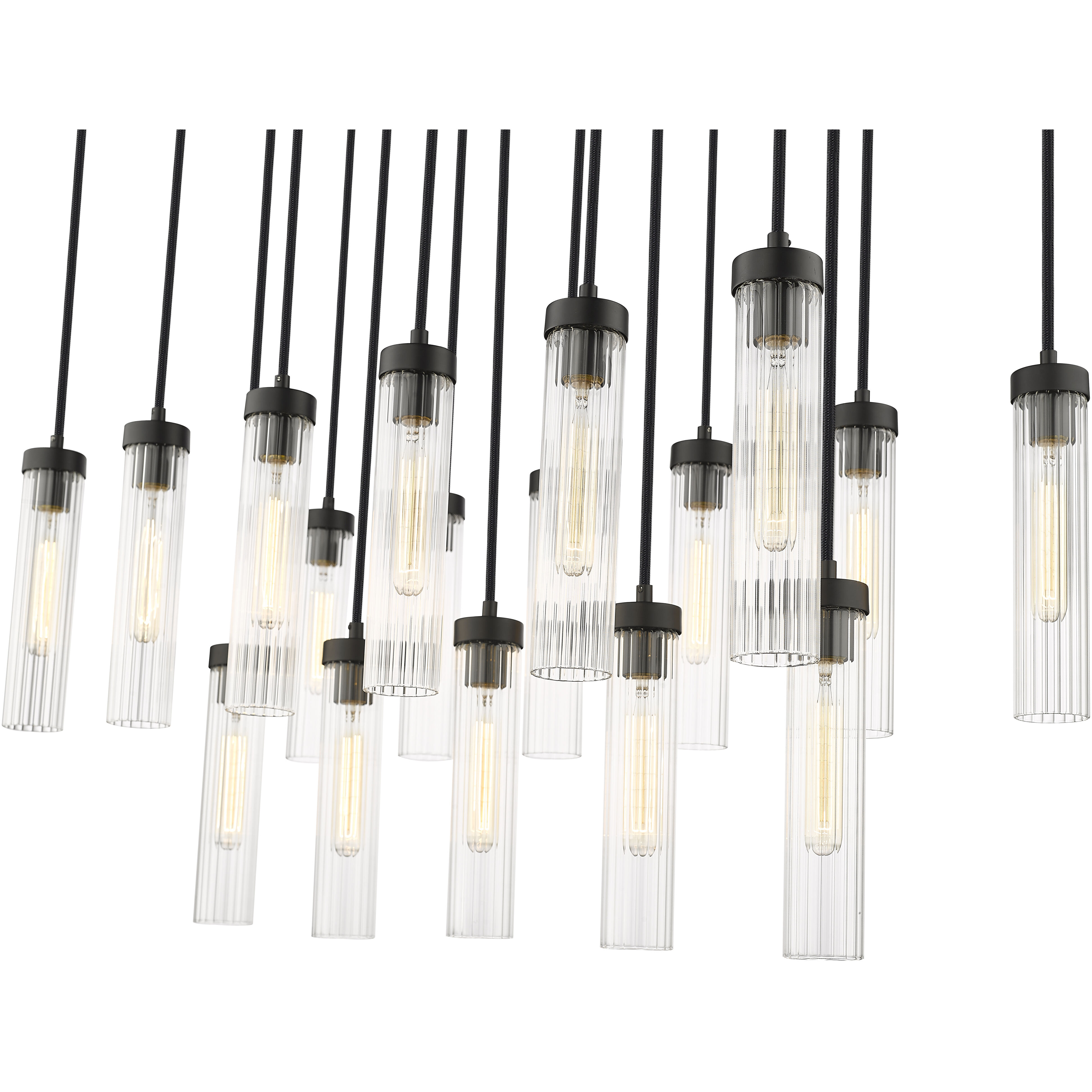 Beau 17 Light 42 inch Matte Black Linear Chandelier Ceiling Light