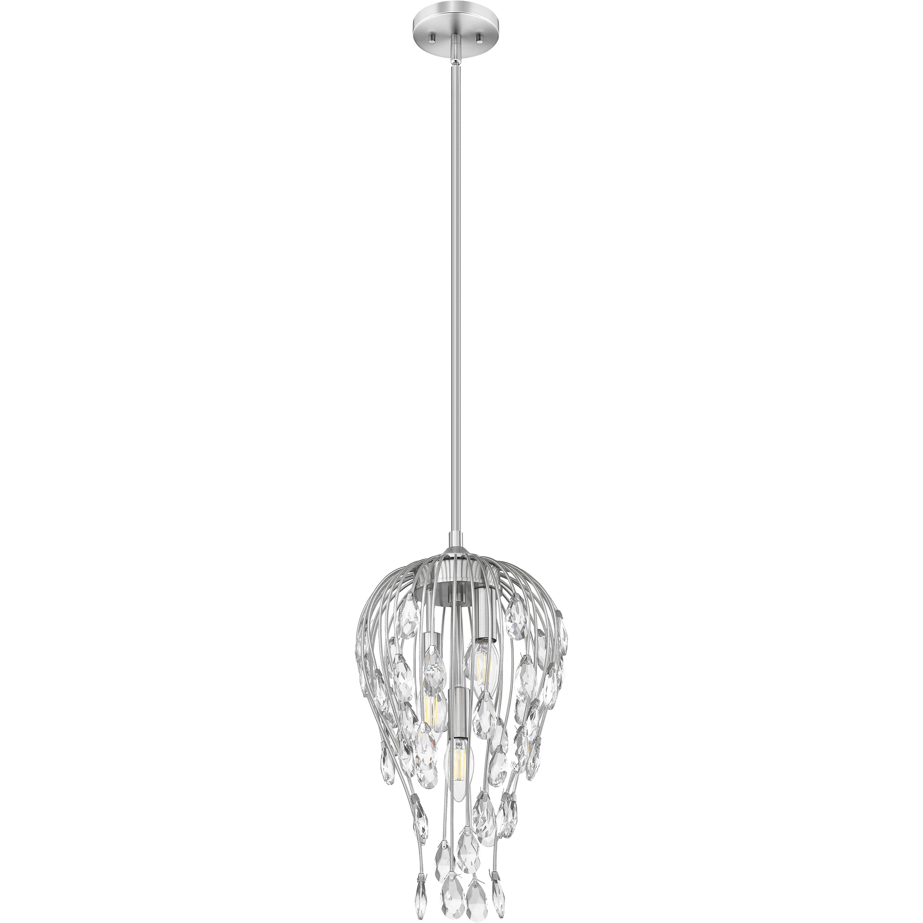 Gabriella 3 Light 9 inch Brushed Nickel Pendant Ceiling Light