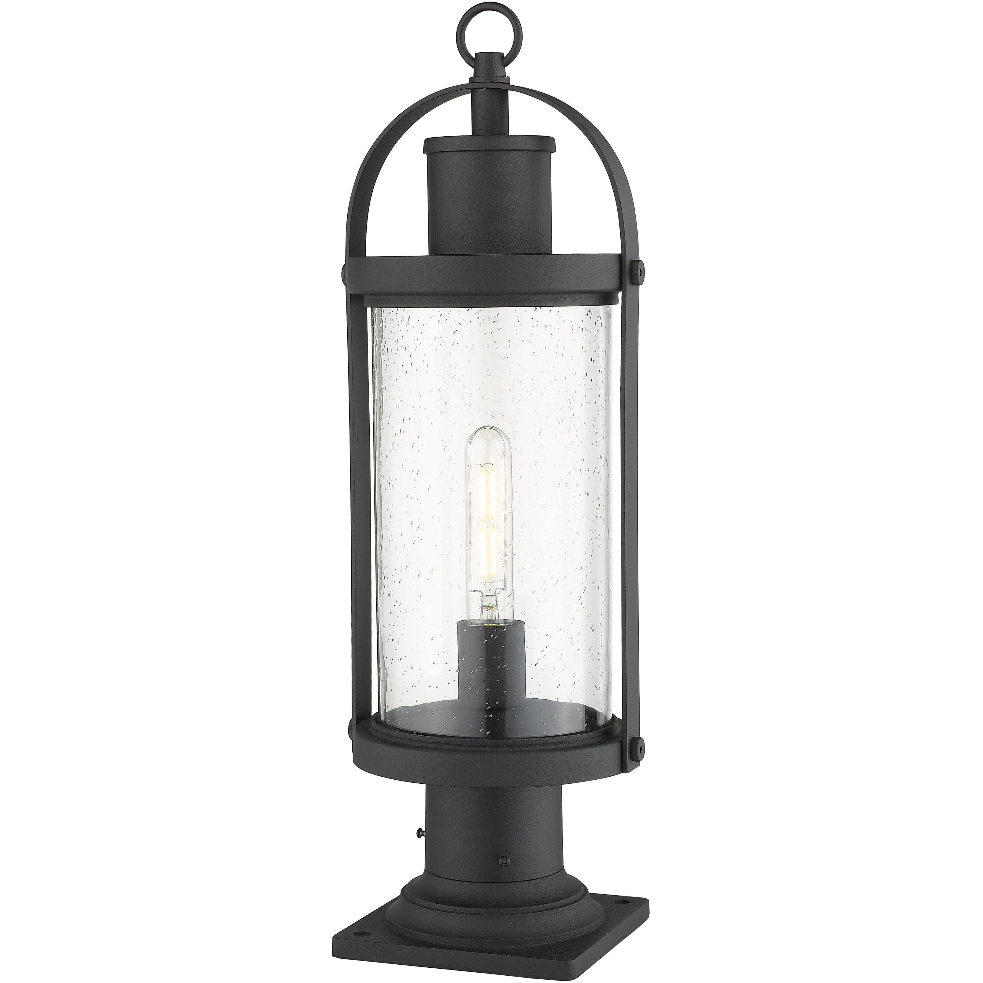 Roundhouse 1 Light 22.5 inch Black Outdoor Pier Mounted Fixture