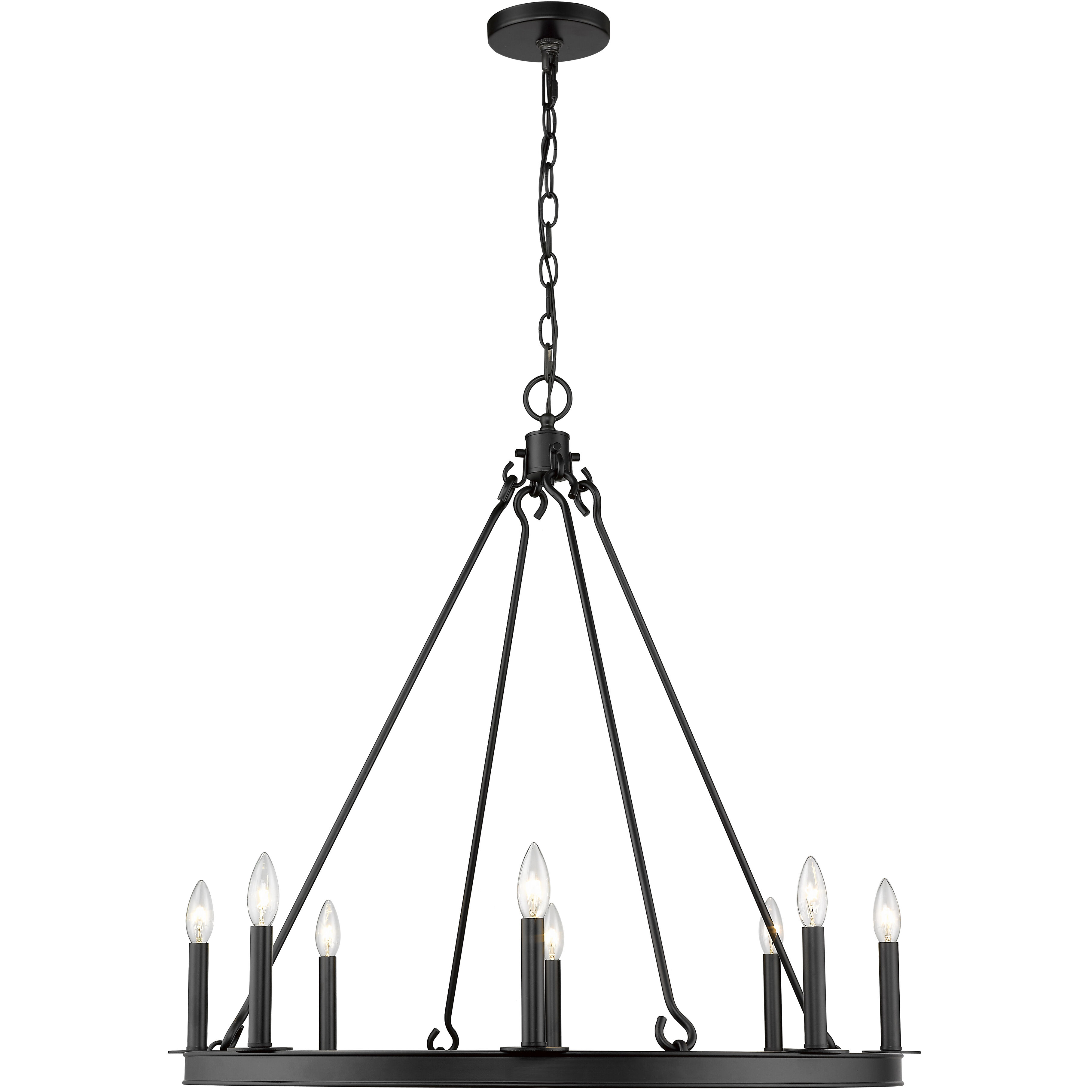 Barclay 8 Light 33 inch Matte Black Chandelier Ceiling Light