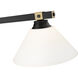Bronte 3 Light 52.75 inch Matte Black and Rubbed Brass Billiard Light Ceiling Light in Matte Opal Glass