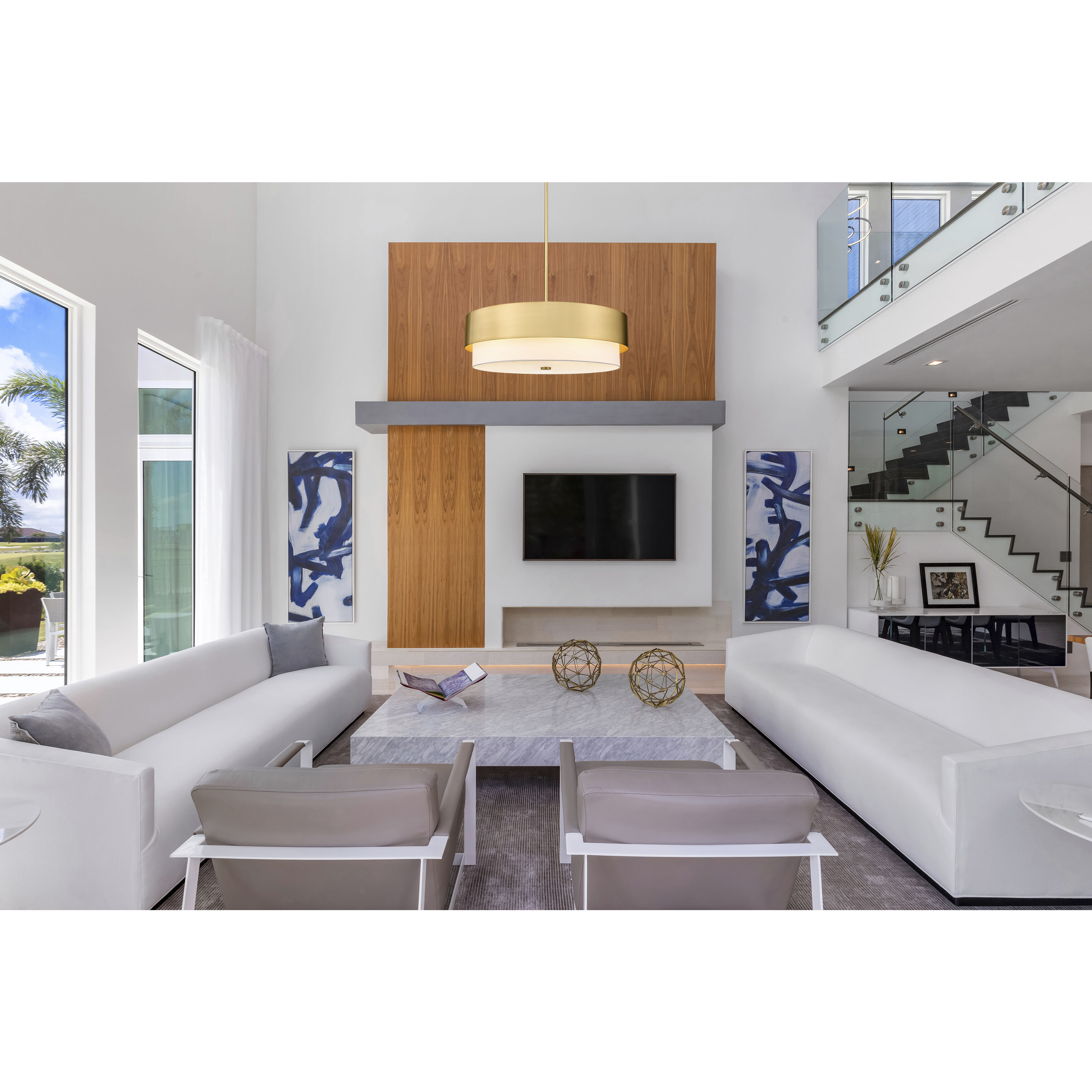 Counterpoint 6 Light 31.5 inch Modern Gold Chandelier Ceiling Light