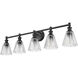 Auden 5 Light 39.75 inch Matte Black Bath Vanity Wall Light