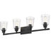 Bohin 4 Light 32 inch Matte Black Vanity Wall Light